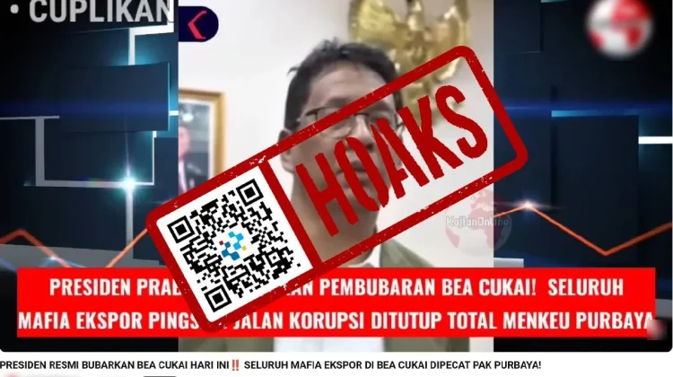 Hoaks Presiden Prabowo Resmi Bubarkan Bea Cukai