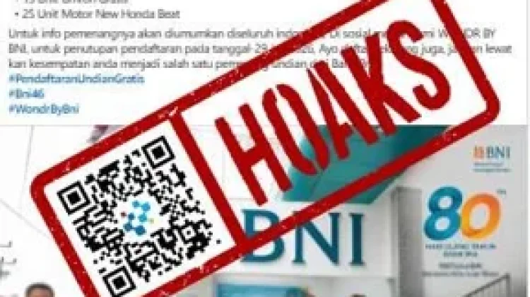 Hoaks Tautan untuk Ikuti Undian Berhadiah BNI Festival Juli 2026