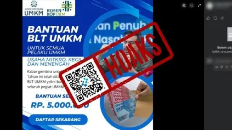 Hoaks Tautan Pendaftaran BLT UMKM Rp5 Juta dari Kementrian UMKM