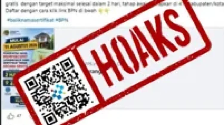 Hoaks Tautan Pendaftaran Layanan Balik Nama Sertifikat Tanah Gratis
