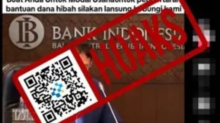 Hoaks BI Cairkan Dana Hibah untuk Masyarakat Kurang Mampu