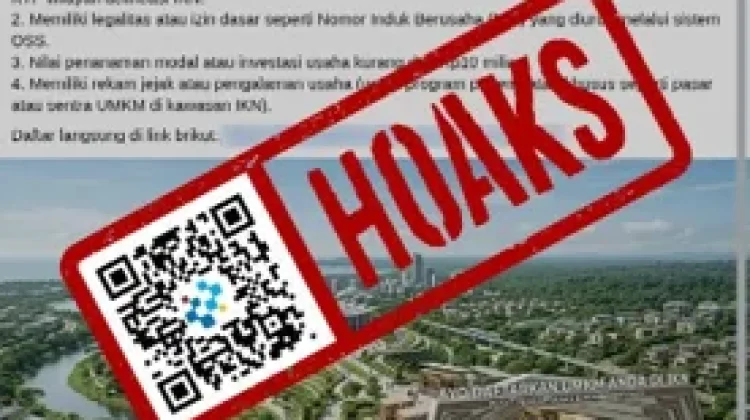 Hoaks Tautan Pendaftaran Lapak UMKM di IKN