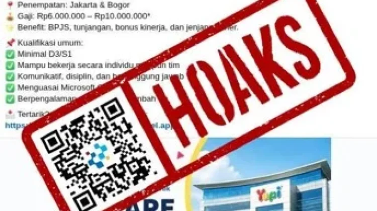 Hoaks Tautan Pendaftaran Loker Yupi Indo Jelly Gum