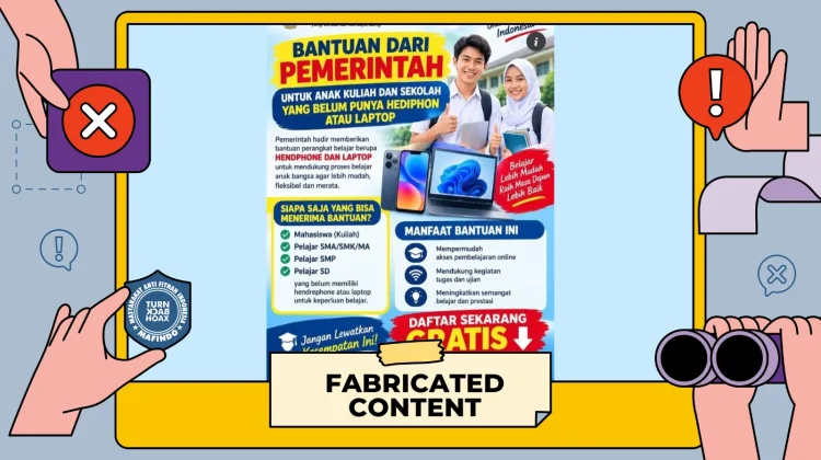 Hoaks Tautan Bantuan Laptop dan Ponsel untuk Mahasiswa