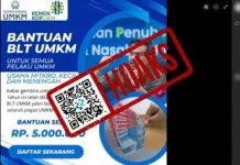 Hoaks Tautan Pendaftaran BLT UMKM Rp5 Juta dari Kementrian UMKM