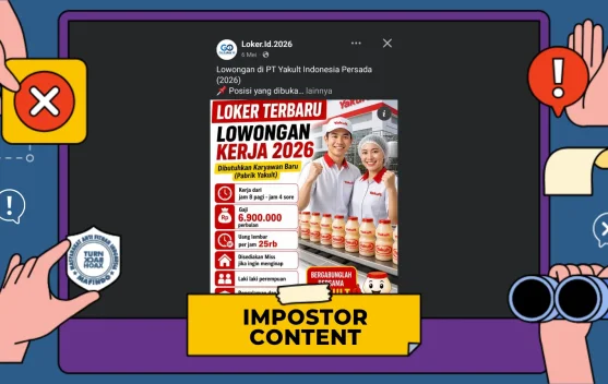 Hoaks Tautan Loker PT Yakult Indonesia