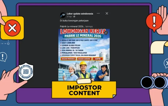 Hoaks Tautan Pendaftaran Loker Le Minerale