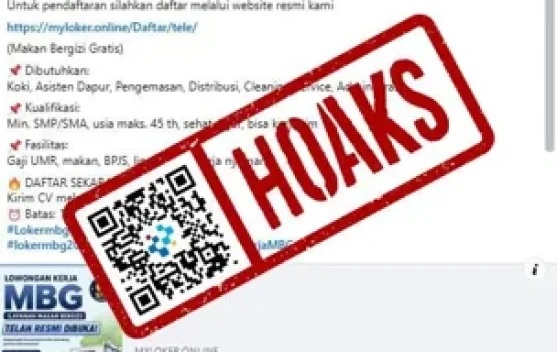 Hoaks Tautan Pendaftaran Loker untuk Program MBG 2026