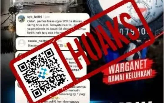 Hoaks Tarif Listrik Naik Dua Kali Lipat