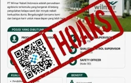 Hoaks Tautan Pendaftaran Loker PT Wilmar