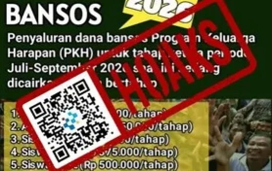 Hoaks Tautan untuk Mendapat Bantuan Bansos dari Kemensos