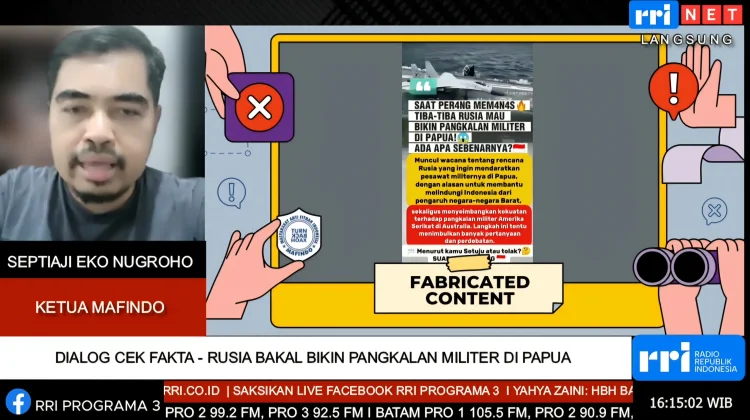 Mafindo Tegaskan Isu Pangkalan Militer Rusia di Papua Tidak Benar