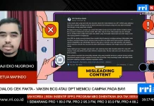Mafindo Tegaskan Narasi Vaksin BCG dan DPT Picu Campak pada Bayi adalah Hoaks