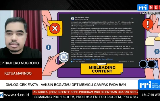 Mafindo Tegaskan Narasi Vaksin BCG dan DPT Picu Campak pada Bayi adalah Hoaks