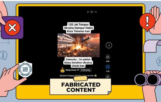 Hoaks: Ukraina Kerahkan Ratusan Jet Tempur Menyerbu Iran