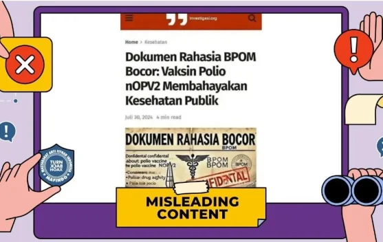 Hoaks: Dokumen BPOM Bocor, Sebut Vaksin Polio Bahayakan Kesehatan