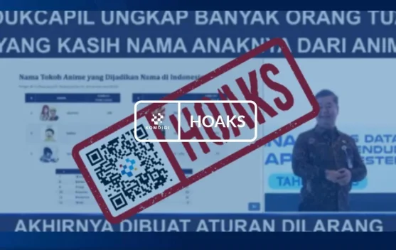 Hoaks! Larangan Dukcapil Beri Nama Anak dari Tokoh Anime