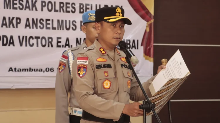 Sertijab Kapolsek Kakuluk Mesak Digelar di Polres Belu