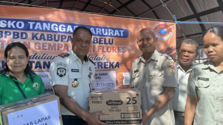 Lapas Atambua Serahkan Bantuan Sembako untuk Korban Gempa Flores