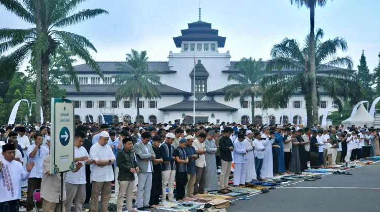 Pelaksanaan Salat Idulfitri 1447 H di Gedung Sate Bandung