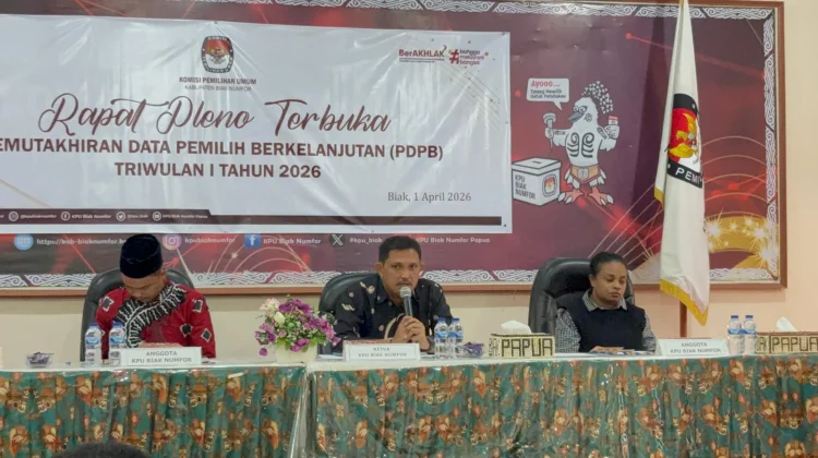 KPU Biak Gelar Rapat Pemutakhiran Data Pemilih Berkelanjutan Triwulan 1 2026