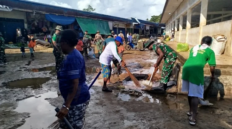 Sambut HUT Kodam XVII/Cenderawasih Ke-63, Kodim 1708/BN Gelar Karya Bhakti
