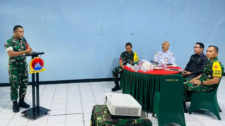 Tim Wasev Terima Paparan Progres TMMD Ke-128 Kodim 1708/BN di Distrik Bondifuar