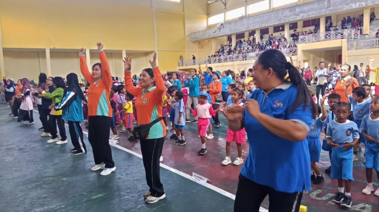 Sambut HUT ke-76, IGTKI Biak Numfor Gelar Senam Bersama dan Kampanye Pendidikan
