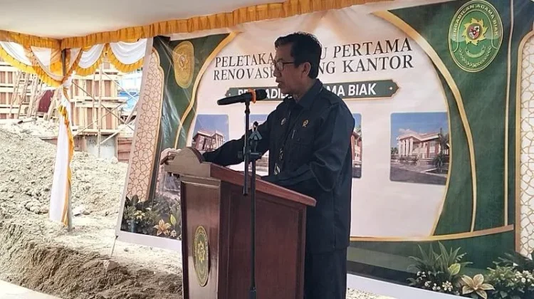 Peletakan Batu Pertama Pembangunan Renovasi Gedung Kantor Pengadilan Agama Biak