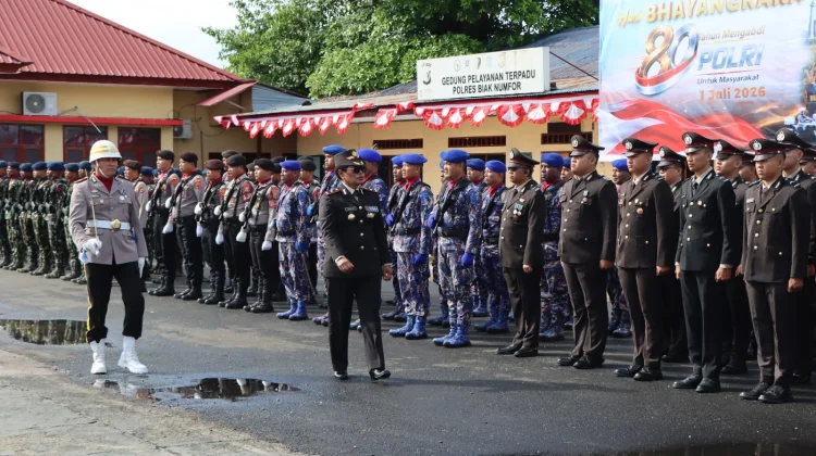Upacara HUT Bhayangkara Polres Biak, 80 Tahun Mengabdi Polri untuk Masyarakat