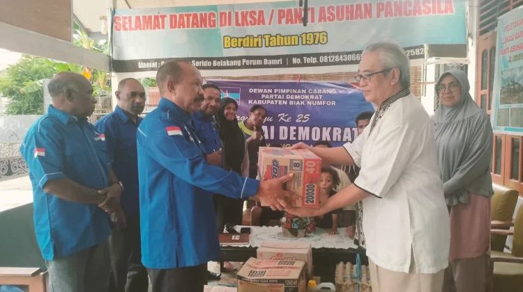 HUT Ke-25 Partai Demokrat Biak Anjangsana Ke-Panti Asuhan