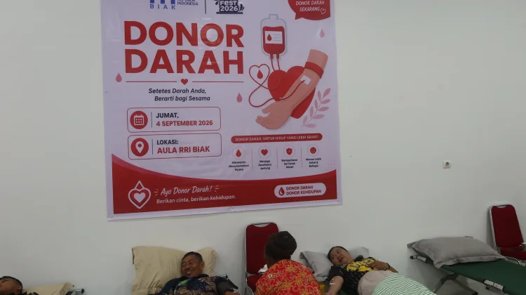 RRI Fest 2026, RRI Biak Hadirkan Donor Darah, 69 Kantong Terkumpul