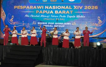 Vokal Grup Kontingen Biak Bergema di Panggung Pesparawi -Nasional