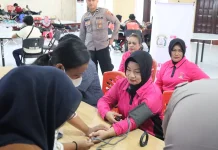 Aksi Donor Darah Hari Bhayangkara di Biak,Terkumpul 67 Kantong Darah