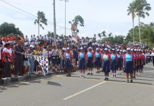 Semangat Kemerdekaan, 61 Regu SMP di Biak Ikuti Lomba Gerak Jalan HUT RI ke-81