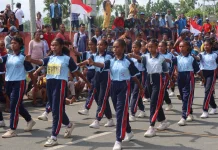 Semangat Kemerdekaan, 61 Regu SMP di Biak Ikuti Lomba Gerak Jalan HUT RI ke-81