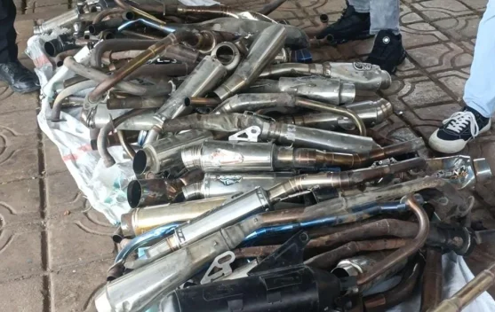 Polres Biak Musnakahkan Knalpot Brong Hasil Razia Selama Ramadan