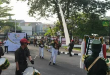 Drumband Polbangtan Sambut Tamu Rapat Paripurna HJB ke-544