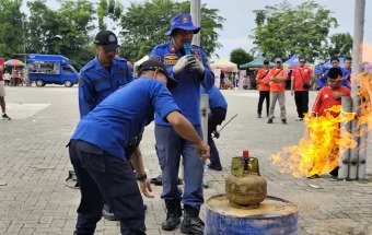 Warga Antusias Ikuti Simulasi Penanganan Kebocoran Gas LPG