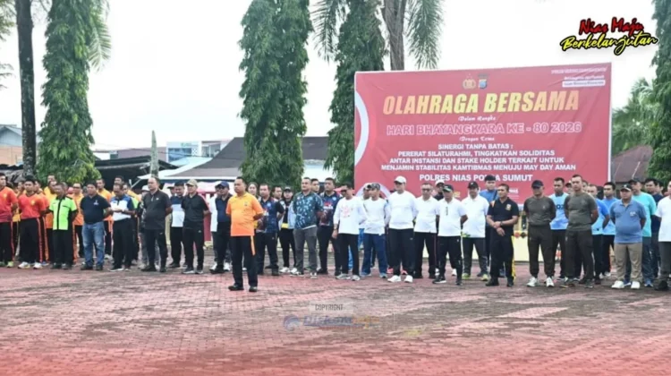 Kegiatan Olahraga Bersama di Lapangan Apel Mapolres Nias
