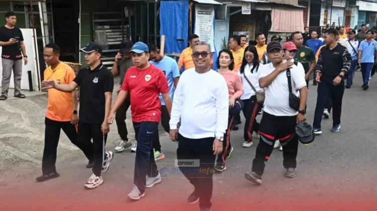 Kegiatan Olahraga Bersama di Lapangan Apel Mapolres Nias