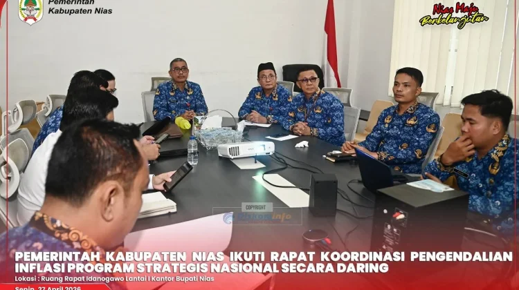 Pemkab Nias Ikuti Rakor Pengendalian Inflasi Secara Daring