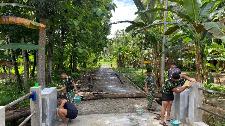 Bakti TNI AD untuk Rakyat, Jembatan Sungai Ndra Capai 93 Persen