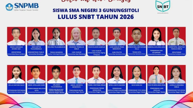 Sebanyak 18 Siswa/Siswi  SMA Negeri 3 Gunungsitoli lulus SNBT