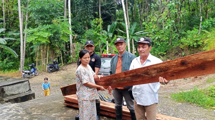 Cuaca Buruk, Pohon Timpa Rumah Warga di Desa Bawadesolo, Kecamatan Gunungsitoli