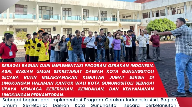Aparatur Setda Gunungsitoli Giatkan Budaya Jumat Bersih