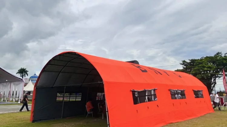 Simulasi Pemasangan Tenda Darurat Bentuk Kesiapsiagaan Hadapi Potensi Bencana