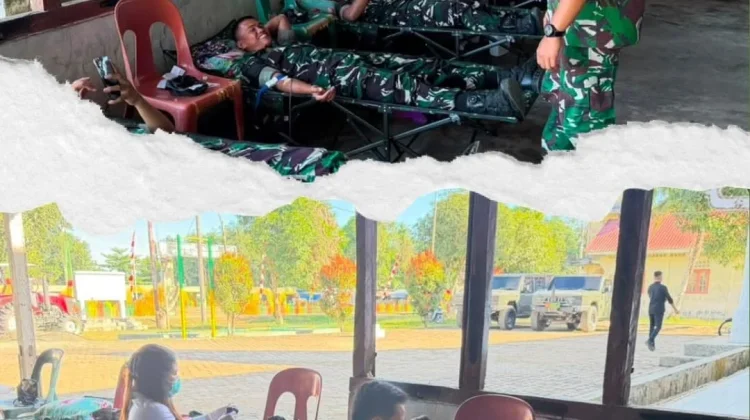 Donor Darah Yonif TP 903/Baluseda Bantu Penuhi Stok Darah