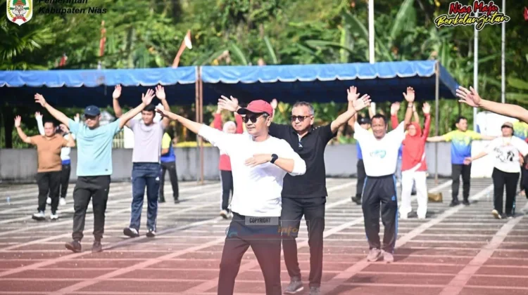 Senam Bersama Semarakkan HUT Ke-81 Kemri di Kabupaten Nias