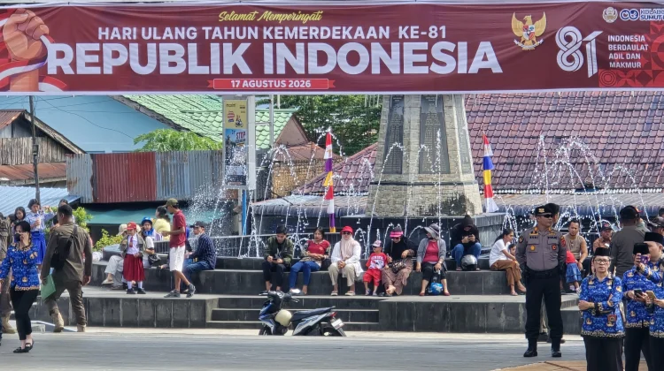 Persiapan Upacara Detik-detik Proklamasi di Kota Gunungsitoli